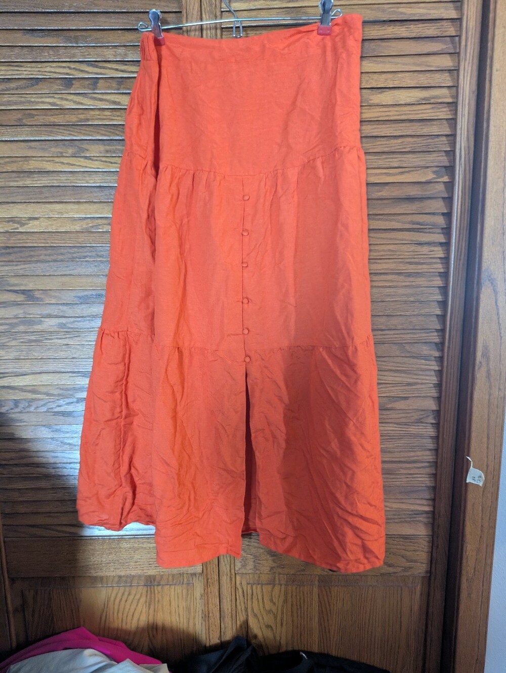 Midnight Sky NWOT Orange Linen Blend Skirt Women's‎ Size Large